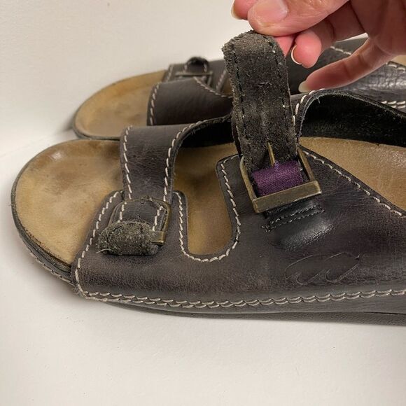leather slip on slipper birkenstock style - Picture 5 of 13